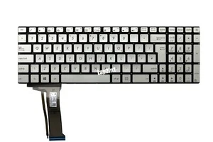 New ASUS N552 N552V N552VX N552VW UK Backlit Silver Keyboard 0KNB0-662JUK00 - Afbeelding 1 van 2