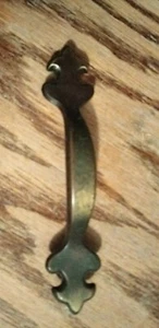Alter antiker Messing Schubladengriff 3" C2C insgesamt 3-3/4" BERGUNG - Bild 1 von 5