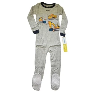 Carter’s Boys Toddler Size 4T Construction Cotton Footie PJs Wear Snug Fitting - Picture 1 of 7