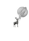 A31 Standing Stag 1 Pewter on a Tea Leaf Infuser Stainless Steel Sphere Strainer