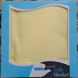 Vintage Yellow Tiny World Baby Crib Blanket~New/Unused~Montgomery Ward - Picture 1 of 3