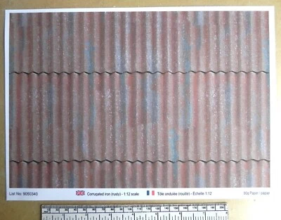 Carta Dipinto per Tetto – Metallo Ondulato (Ruggine) – Scala 1/12 – Foglio A4 - Immagine 1 di 2