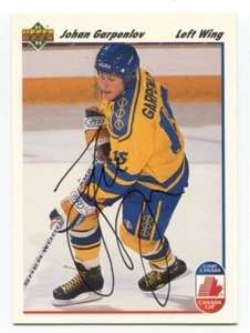 1991-92 Upper Deck Johan Garpenlov Signed Card Hockey Autograph AUTO #28 - Picture 1 of 2