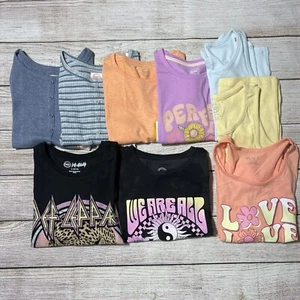 Girls Lot Of Shirts Size L (10-12). NWT! 6 Short Sleeve Shirts & 3 Tank Tops. - Picture 1 of 22