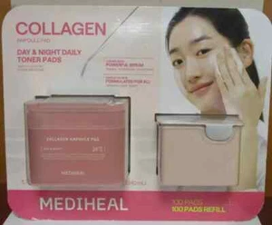 MEDIHEAL Collagen Ampoule Pad Facial Toner Pads Collagen & Ceramide 100CT + 100 - Picture 1 of 3