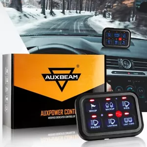 Auxbeam 6 Gang Switch Panel Automatic Dimmable LED Touch Control Panel Box Blue - Picture 1 of 9