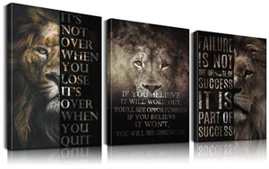3 Piece Motivational Wall Art Inspirational Posters Positive Quotes Wall Deco - Picture 1 of 6