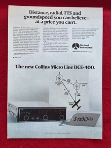 Pubblicità Stampa Vintage 1978 Collins Micro Line DCE-400 Aviazione Distanza Velocità Terra - Foto 1 di 7