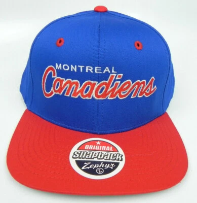 MONTREAL CANADIENS NHL VINTAGE SNAPBACK RETRO 2 TONOS GORRA ZEPHYR SOMBRERO ¡NUEVO! SCRIPT Foto 1 de 4