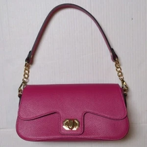 Borse In Pelle Made In Italy Rosa Leder Y2K Kokette Schultertasche Handtasche Neu ohne Etikett - Bild 1 von 11