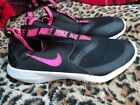 Girls Slip ON Nike Shoes Black And Pink Running Shoes