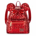 Minnie Mouse Red Sequined Mini Backpack By Disney & Loungefly & Keychain Sealed