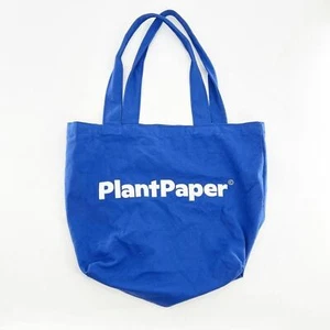 Pflanz Papiertasche klein blau weiß Logo Grafikdruck Reißverschluss Innentasche Freizeit - Bild 1 von 3