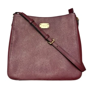 Michael Kors Burgundy Leather Purse Bag Adjustable Shoulder Strap - Picture 1 of 12