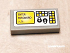 LEGO Door Lock Keypad Toggle Switch 1x2 Sticker Yellow Screen ENTER PASSWORD