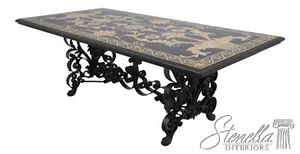 L68304: MAITLAND SMITH Neoclassical Wrought Iron Base Dining Room Table - Picture 1 of 16