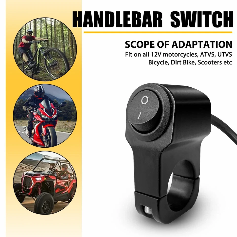 Interruptor de luz de señal de giro electrónico universal de aluminio para manillar de motocicleta de 7/8" Foto 1 de 4