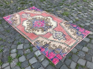 Turkish Antique rug Bohemian Area rug Oushak rug Vintage Rug Handmade Wool rug - Picture 1 of 12