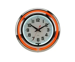 15" Red & White Neon Wall Clock - Picture 1 of 3