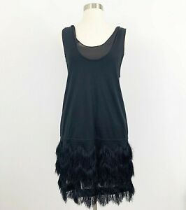 NEW Banana Republic Black Fringe Knit Mini Skirt AND Top Size XS Sleeveless