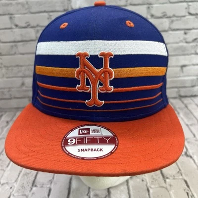 New Era 9fifty New York Mets SnapBack com adesivo Solray 2 listras aba laranja - Imagem 1 de 4
