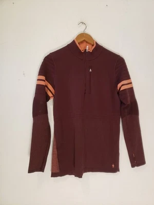 Smartwool Women's L Intraknit 250 Merino Wool Tech 1/4 Zip Black Cherry  - Image 1 of 4