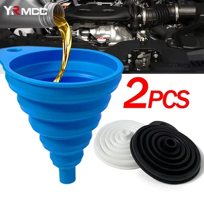Funil de motor de carro dobrável silicone líquido funil lavadora óleo de motor gasolina - Imagem 1 de 4
