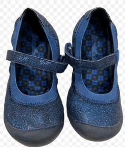 Hanna Andersson Maya T Mary Jane Shoes Blue Glitter Size 9M - Picture 1 of 13