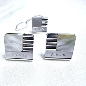 Yumi Katsura White Pearl Shell Cuff Links Elegant Used Men's Accessory - Picture 1 of 12
