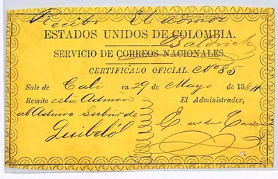 COLOMBIA Usado CUBIERTA *PAPEL AMARILLO OFICIAL* Papelería GO4var ¿SIN LISTAR? WX36 Foto 1 de 4