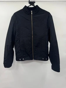 Calvin Klein Jeans Black Quilted Jacket Large Zip Closure - Picture 1 of 4