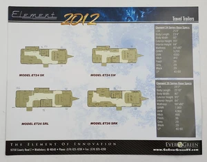Folleto de autocaravana Element by Evergreen Travel Trailers Campers 2012 - Imagen 1 de 2