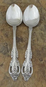 Oneida Pembrooke Renoir Set of 2 Serving Spoons SSS Stainless Flatware Lot Z - Imagen 1 de 4