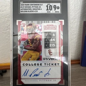 2020 Panini Contenders Draft Picks Michael Pittman Jr. RC Auto 4/10 SGC 10/9 - Picture 1 of 3
