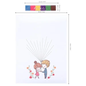 Libro de visitas de decoración de boda hágalo usted mismo pintura de árbol con huellas dactilares de dibujos animados Sig 7504 CS - Imagen 1 de 9