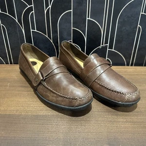 Bass Detour Size Women's 8.5 M Brown Leather Loafers Strap Casual Comfort Shoes - Picture 1 of 10
