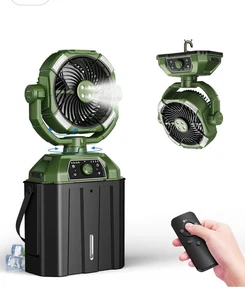 Misting fan with 7L bucket 90°Oscillating Black - Picture 1 of 6
