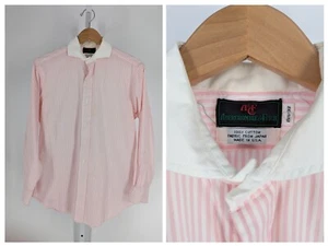 Abercrombie & Fitch Vtg 60s Japanese Fabric Pink Pinstripe Tuxedo White Collar - Picture 1 of 6