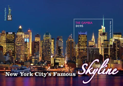 Gambia 2016 - New York City's Famous Skyline - Souvenir Sheet - Scott 3704 - MNH Cover