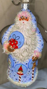 Patricia Breen Santa Blue Glittered Jeweled RARE (ToteTT) - Picture 1 of 12
