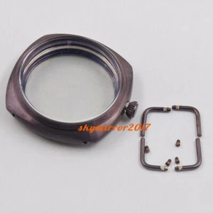 47mm Brushed Coffee Coated Uhrengehäuse passend für ETA 6497 6498 ST3600 Uhrwerk Militär - Bild 1 von 6