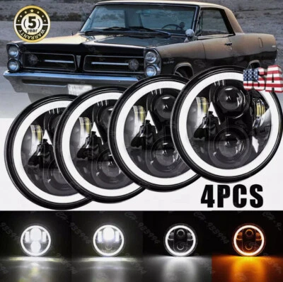 Faros LED HI/LO anillo halo DRL para Pontiac GTO Grand Prix 4 piezas 5/4" 5,75 Foto 1 de 4