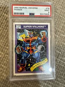 1990 Impel Marvel Universe Super-Villains THANOS #79 Rookie Card RC PSA 9 MINT