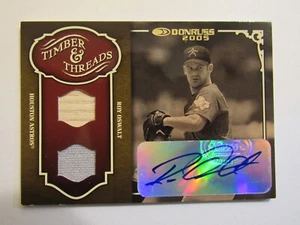 2005 Donruss Timber & Threads Roy Oswalt Gold Jersey Patch Auto Card #ed 5/5 - Picture 1 of 2