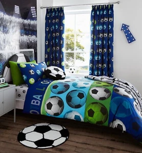 Catherine Lansfield Football Kids Children's Duvet Cover Bedding Collection Blue - Picture 1 of 48