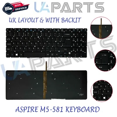 Für Acer Aspire M5-581 M5-581G M5-581T Uk-Layout-Laptop-Tastatur Mit Beleuchtet - Bild 1 von 3