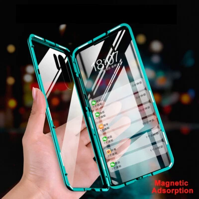 For Huawei P40 Mate 40 Honor 30 Pro 360 Magnetic Metal Tempered Glass Case Cover - Image 1 of 4