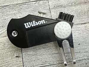 VINTAGE WILSON GOLF DIVOT TOOL/IRON CLEANER BRUSH/COUNTER BELT CLIP TOOL LNC! - Picture 1 of 17
