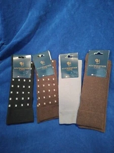 Pick 3 Alchester Luxury Dress Sock Brown Black Grey Red Mens Large Shoe 9-11.5 - Picture 1 of 2