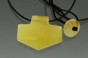 THOR'S HAMMER Mjolnir Genuine BALTIC AMBER Pendant on Leather 5g p171024-8 - Picture 1 of 4